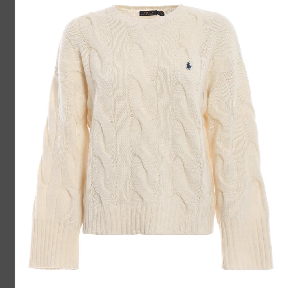 COPY - Polo Ralph Lauren Wide Sleeve Cream Cable Knit Sweater - cashmere & wool…